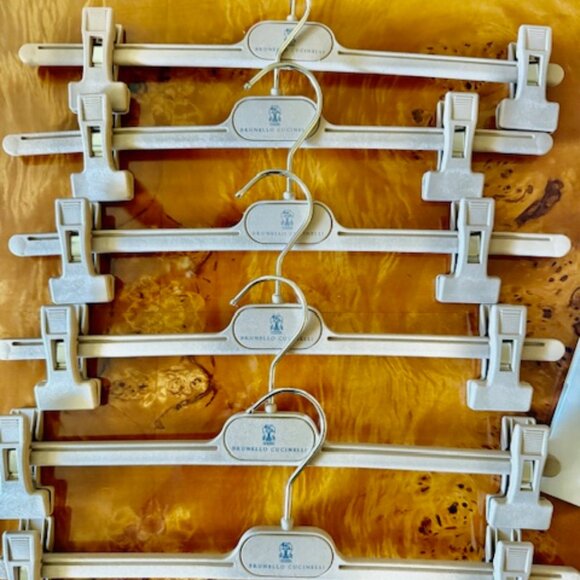 BRUNELLO CUCINELLI Adjustable Clips Pants Hangers, "6" Pack"& BC Shopping BAG! - Picture 3 of 5